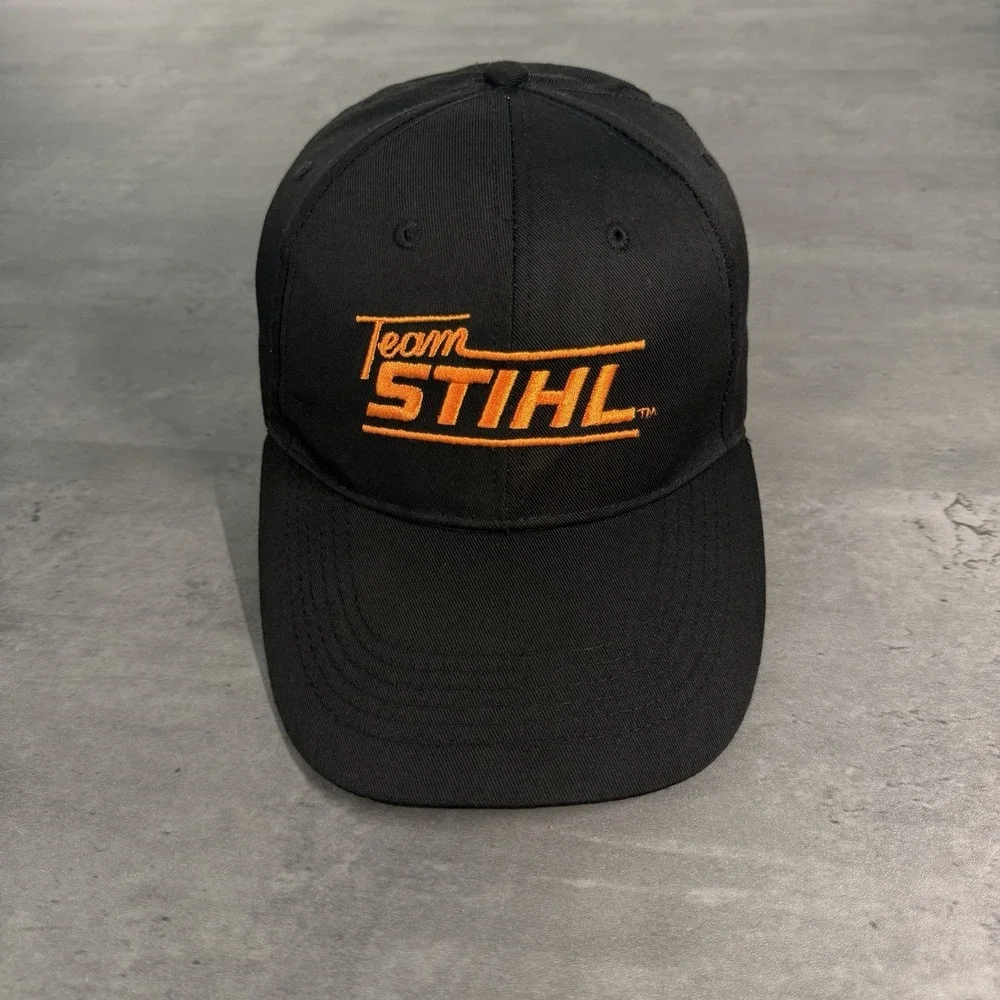 STIHL Chainsaw Snapback Hat Black Orange Trucker Cap‎ Power Tool Work Farm Chore
